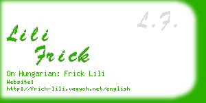 lili frick business card